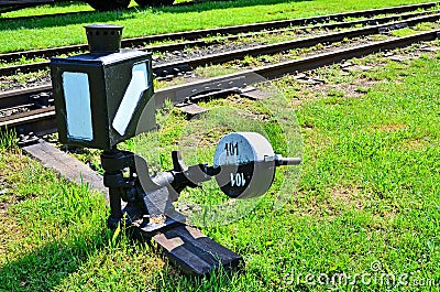 Railroad switch Stock Photo