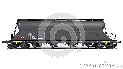 Railroad Tank Train Car 3D rendering on white background Stock Photo