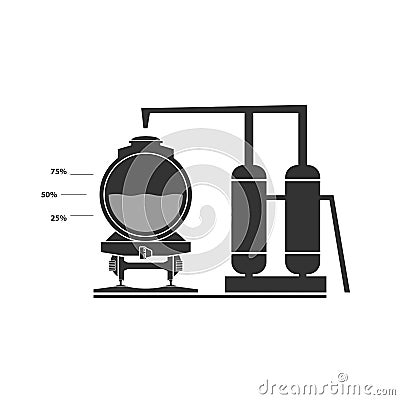 Railroad tanker loading Vector Illustration