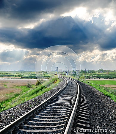 Railroad to horizon Stock Photo