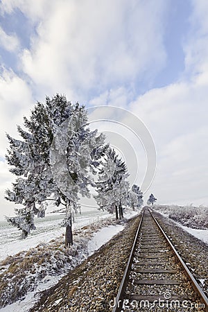 Railroad tracks Stock Photo