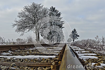 Railroad tracks Stock Photo