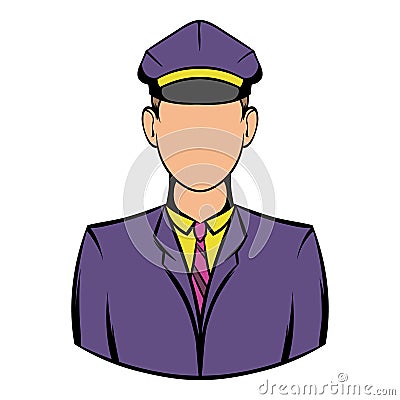 Railroader in uniform icon, icon cartoon Vector Illustration