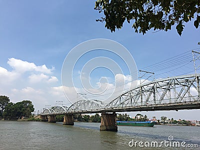 Railway bridge in Vietnam Editorial Stock Photo