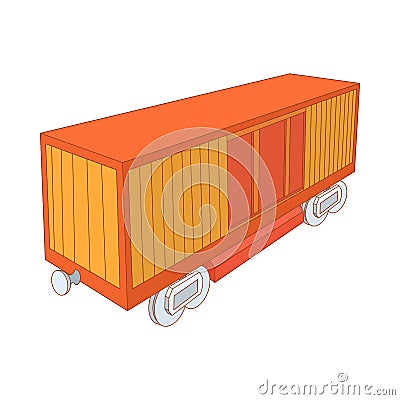 Railway cargo container icon, cartoon style Stock Photo
