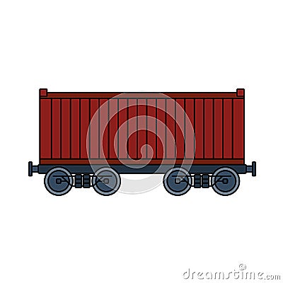 Railway Cargo Container Icon Vector Illustration