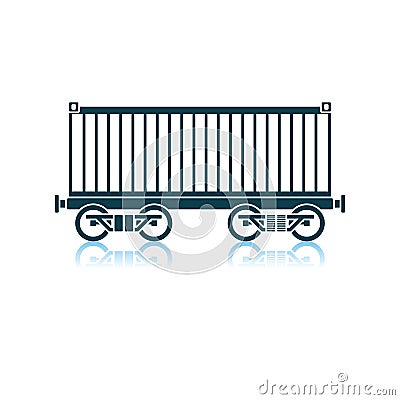 Railway Cargo Container Icon Vector Illustration