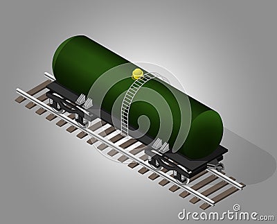 Railway cargo transportation. Vector Illustration
