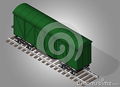 Railway cargo transportation. Vector Illustration