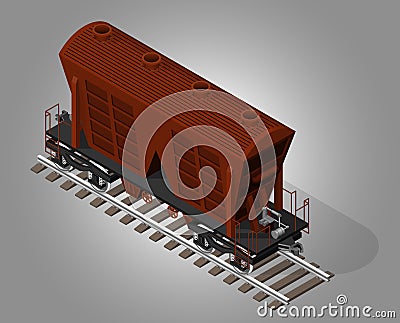 Railway cargo transportation. Vector Illustration