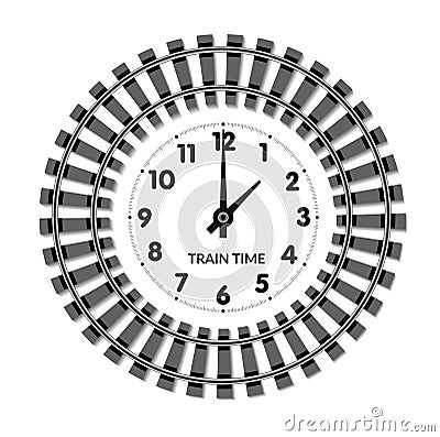 Railway clocks vector illustration Vector Illustration