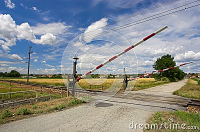 Railway crossing Stock Photo