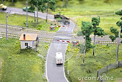 Railway crossing miniature Stock Photo