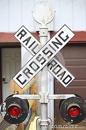 Railway Crossing Sign Stock Photo