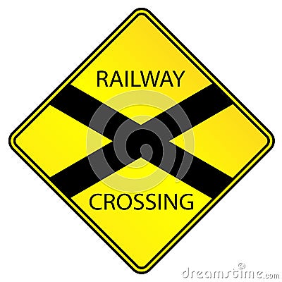 Railway Crossing Sign Vector Illustration