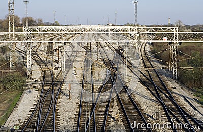 Railway junction Stock Photo