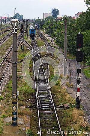 Railway junction Stock Photo