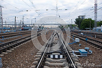 Railway junction. Stock Photo