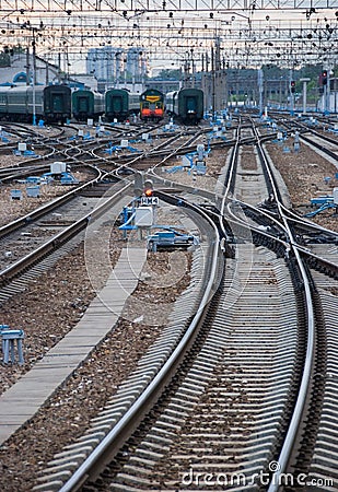 Railway junction. Stock Photo