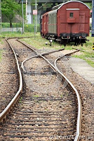 Railway junction Stock Photo