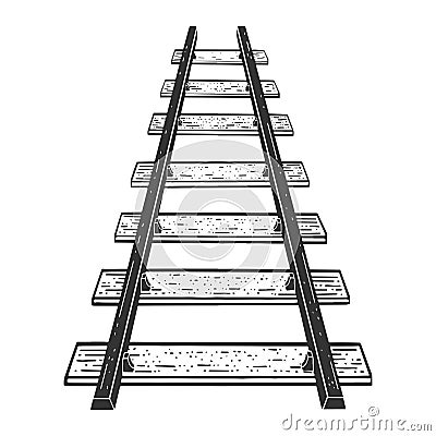 Railway line sketch vector illustration Vector Illustration