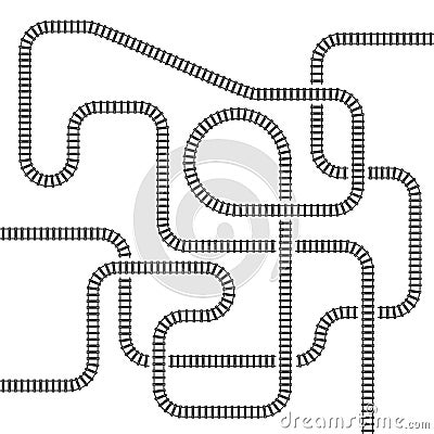 Railway line track isolated vector illustration Vector Illustration