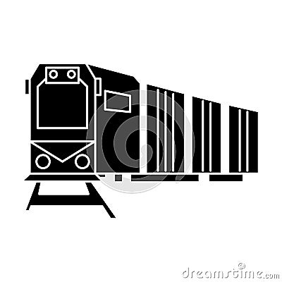 Railway logistics, train, cargo icon, vector illustration, sign on isolated background Vector Illustration