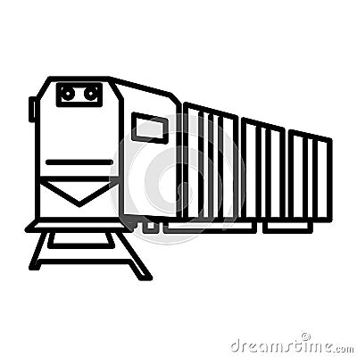 Railway logistics,train,cargo vector line icon, sign, illustration on background, editable strokes Vector Illustration
