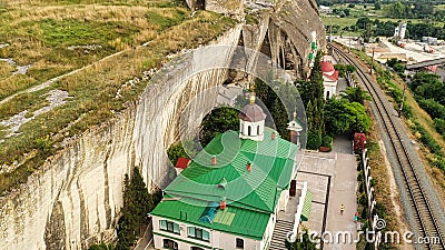 By the railway near the St. Klimentovsky Monastery. Inkerman, Crimea Stock Photo