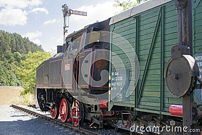 Railway open air museum Lupene, Czech Rep 24th July 2022. Bicykle paht allong former railway Editorial Stock Photo