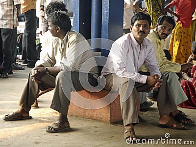 Railway platform Rajastan India Editorial Stock Photo