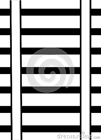 Railway rails. Image of a black flat rail. Vector Illustration