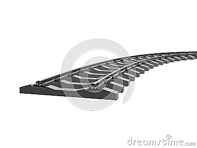 Railway rails and sleepers in 3d Stock Photo