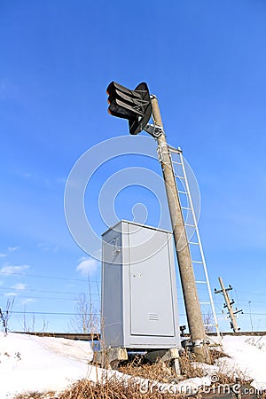 Railway semaphore Stock Photo