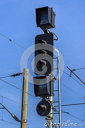 Railway semaphore Stock Photo