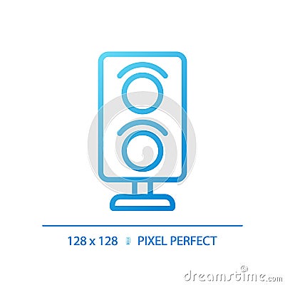 Railway signalling pixel perfect gradient linear vector icon Vector Illustration