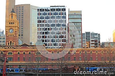 Railway station Flinders St, Melbourne Editorial Stock Photo