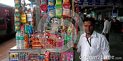 railway station food vendor selling items in India Oct 2019 Editorial Stock Photo