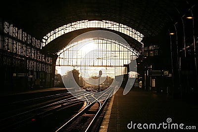 Railway station in Haarlem Stock Photo