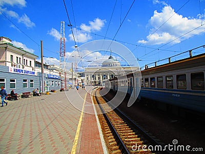 Railway station, Odessa, Ukraine Editorial Stock Photo
