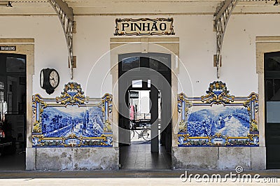 Railway station of pinhao Stock Photo