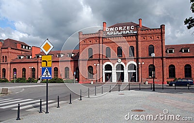 Railway station in Skierniewice in Poland Editorial Stock Photo