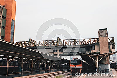 Railway station train Editorial Stock Photo