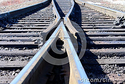 Railway Switch Stock Photo