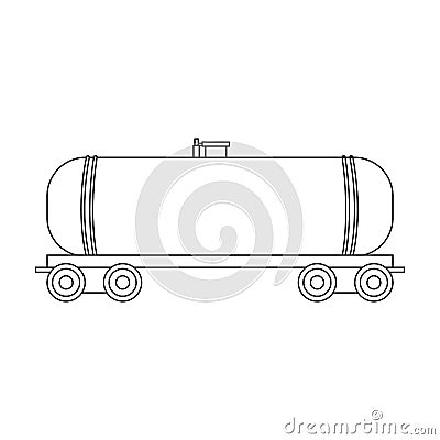 Railway tank car.Oil single icon in outline style vector symbol stock illustration web. Vector Illustration