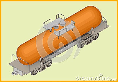 railway tank fuel transportation Vector Illustration