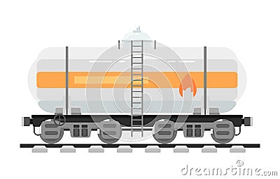 Railway tank isolated on white background Vector Illustration