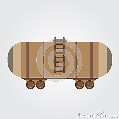 Railway tank on a white background Cartoon Illustration