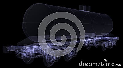 Railway tank. X-ray render Stock Photo