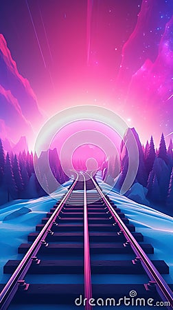 Railway to the Galaxy Stock Photo